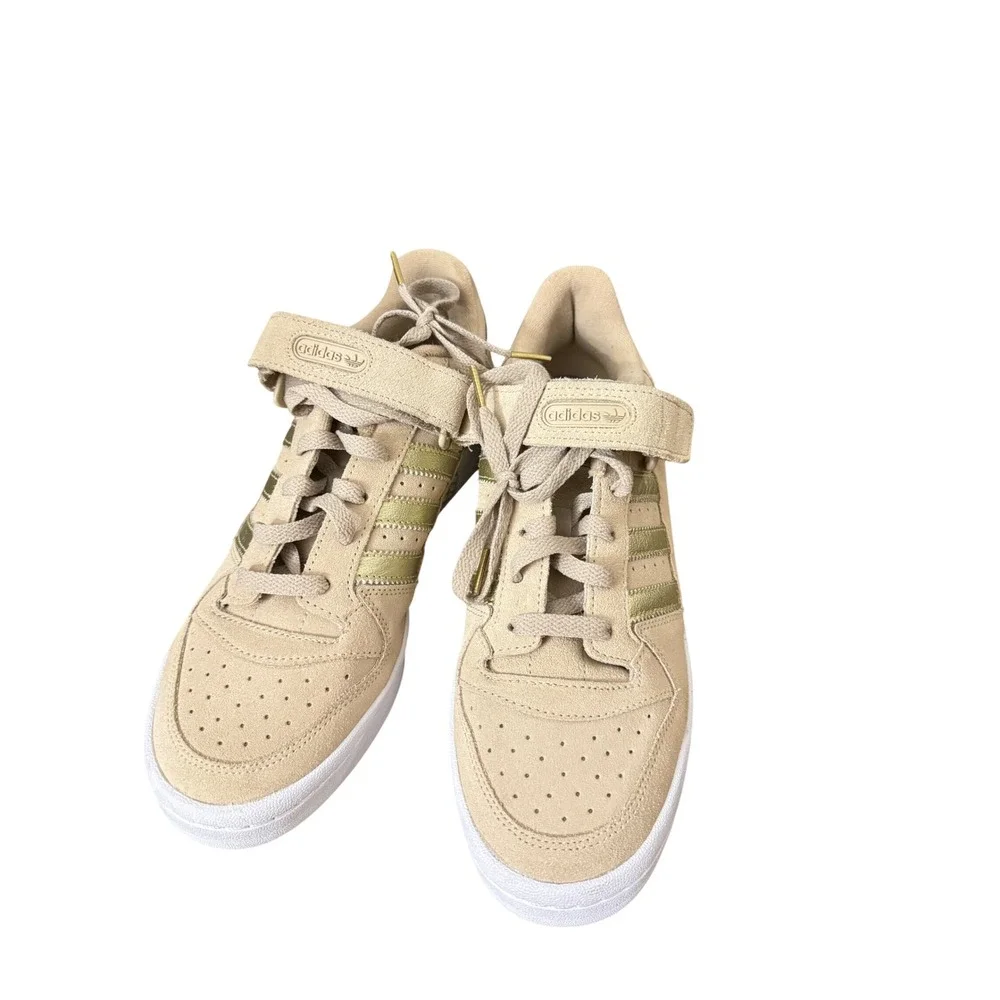 Adidas Forum Low Beige Gold Suede Sneakers H03206 Womens 10‎
